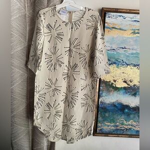 A-K-R-I-S Akris Punto Mini Dress Womens  Size 6 Beige Floral